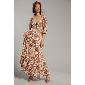 Anthropologie Tiered Floral Maxi Dress